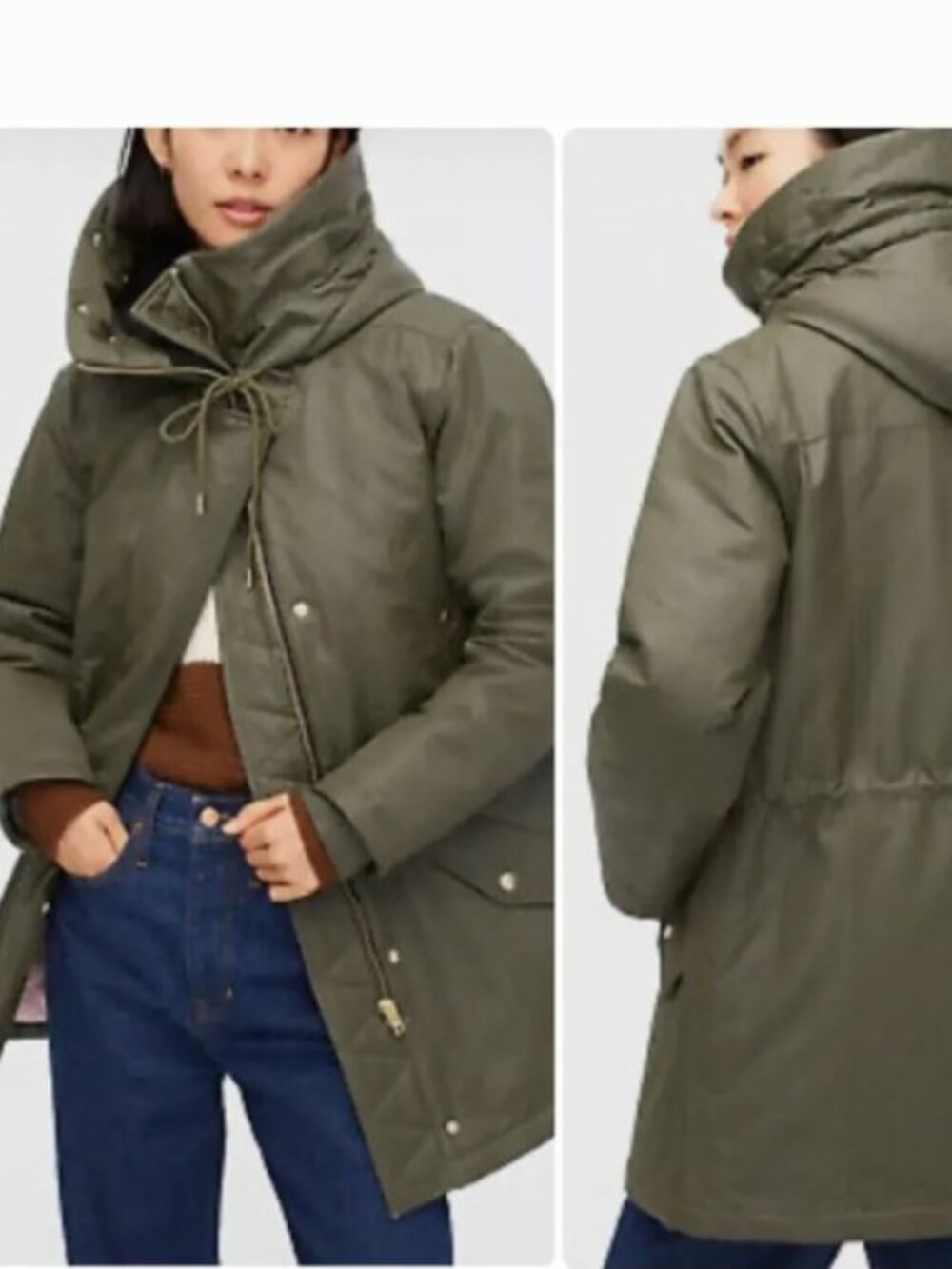 EUC J.Crew Perfect Winter Parka Eco-Friendly Primaloft Size M - Picture 12 of 13